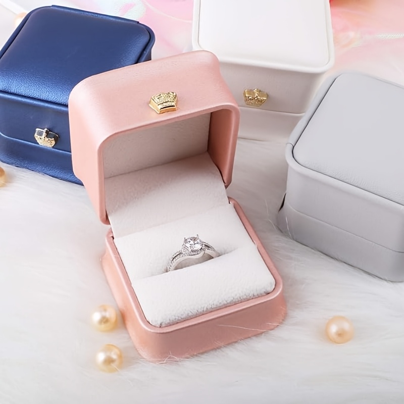 2pcs Premium PU Ring Box Set, Elegant Storage Solution